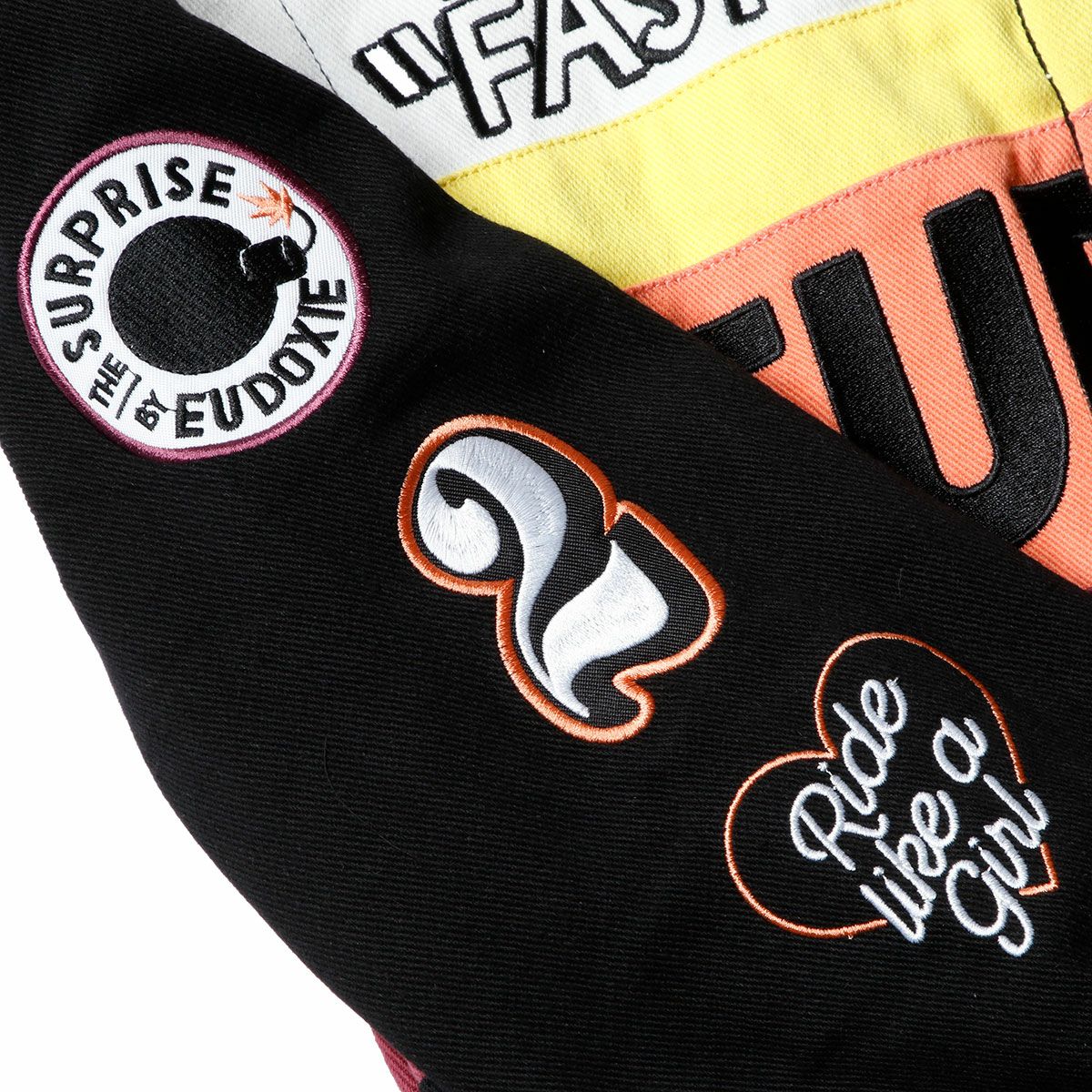 EUDOXIE｜テクニカル レーシング ジャケット｜ファブリック｜ブラック×オレンジ