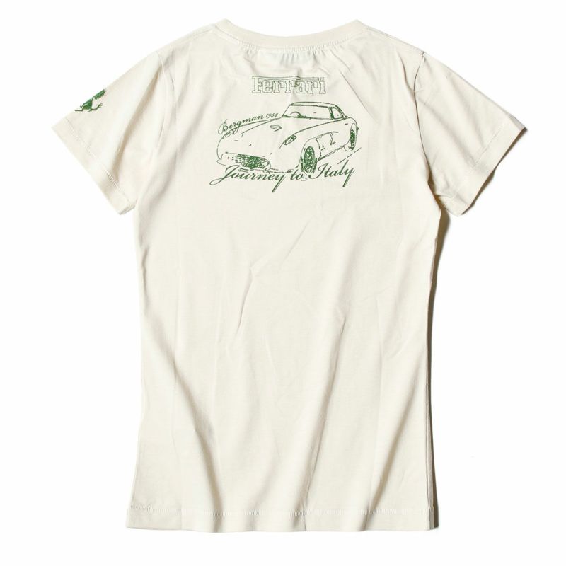 Ferrari｜フェラーリ ウィメンズ 375MM プリント ホース Tシャツ｜ホワイト
