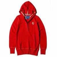 Ferrari｜フェラーリ ウィメンズ プリント ホース フード セーター｜フーディ｜レッド