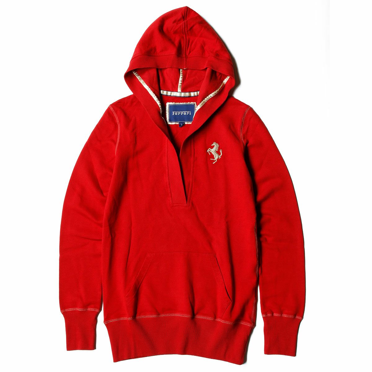 Ferrari｜フェラーリ ウィメンズ プリント ホース フード セーター｜フーディ｜レッド