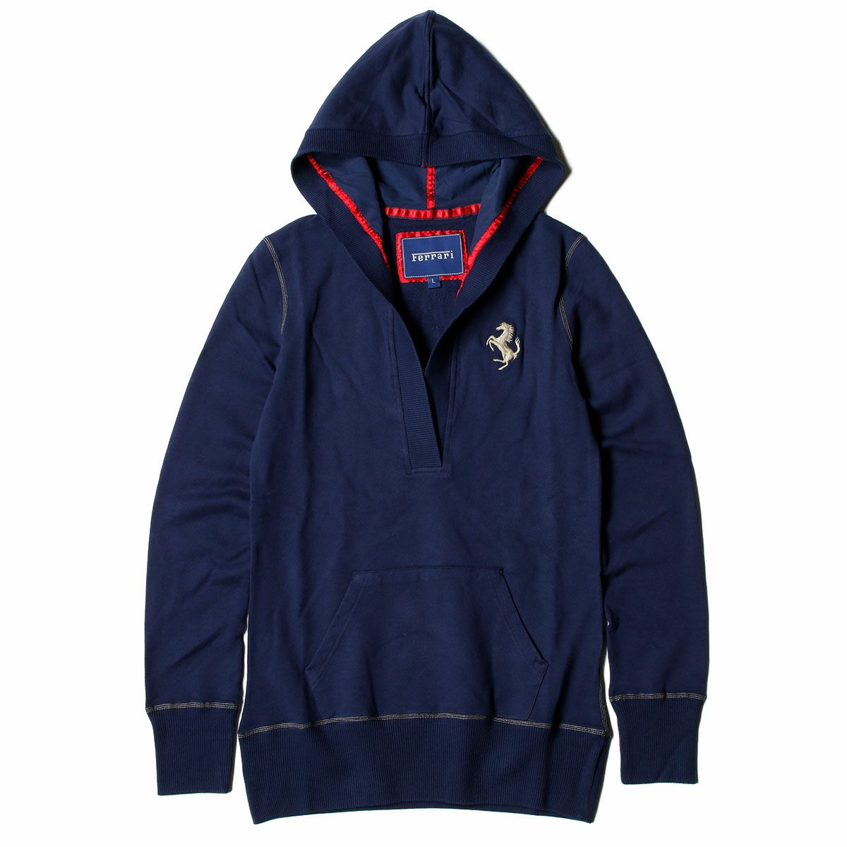 Ferrari｜フェラーリ ウィメンズ プリント ホース フード セーター｜フーディ｜ネイビー