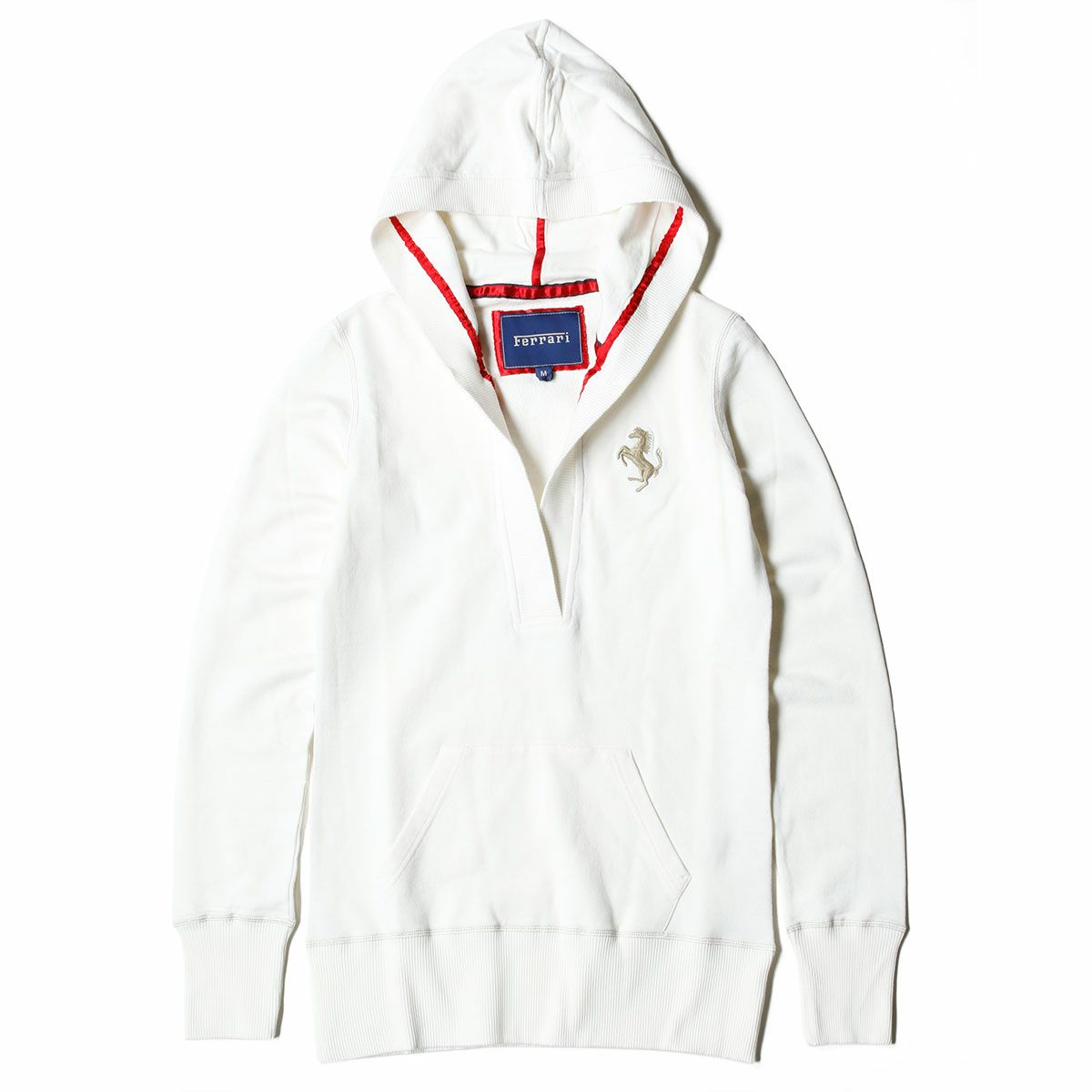 Ferrari｜フェラーリ ウィメンズ プリント ホース フード セーター｜フーディ｜ホワイト