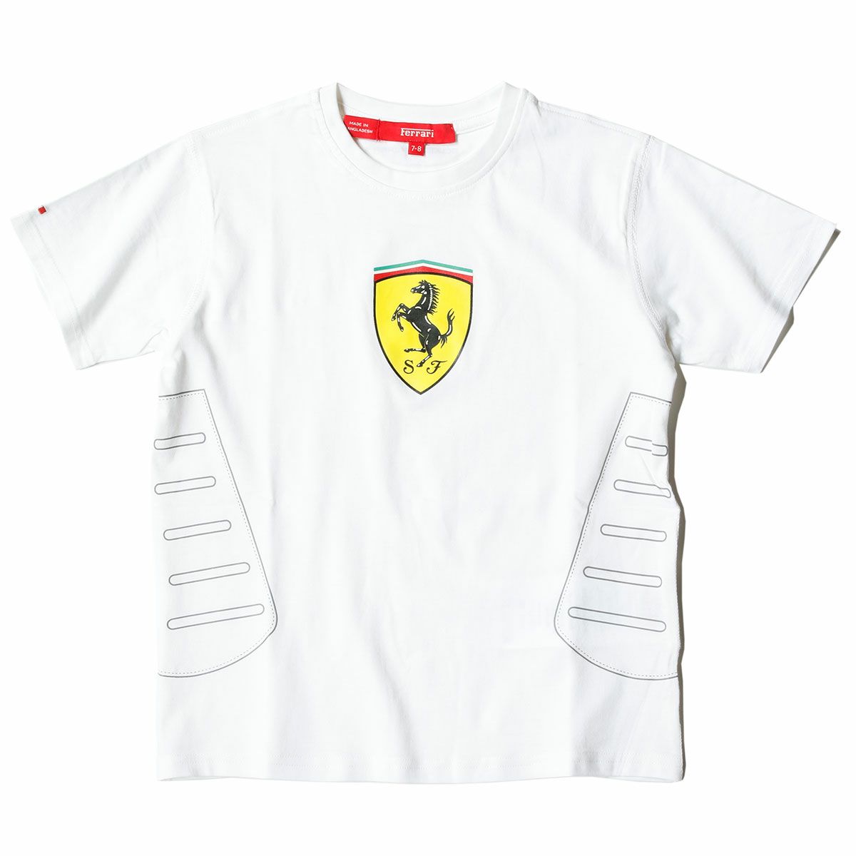 Ferrari｜フェラーリ キッズ セントラル スクデット Tシャツ｜ホワイト