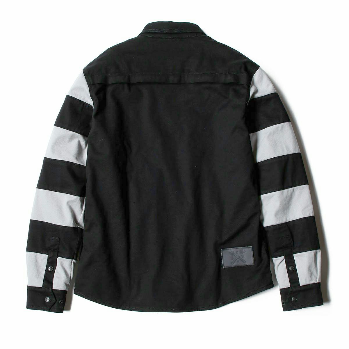 John Doe｜XTM モトシャツ プリズン｜ファブリック｜ブラック×ホワイト