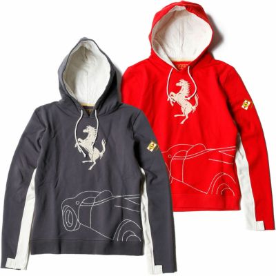 Ferrari｜フェラーリ ウィメンズ プリント ホース フード スウェットシャツ｜フーディ