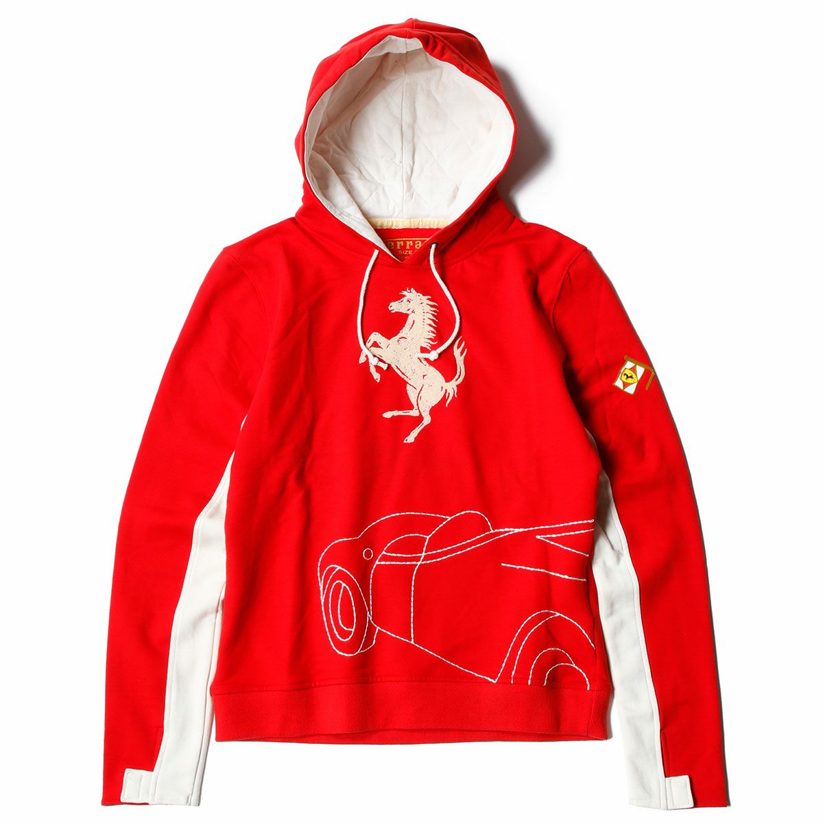 Ferrari｜フェラーリ ウィメンズ プリント ホース フード スウェットシャツ｜フーディ｜レッド