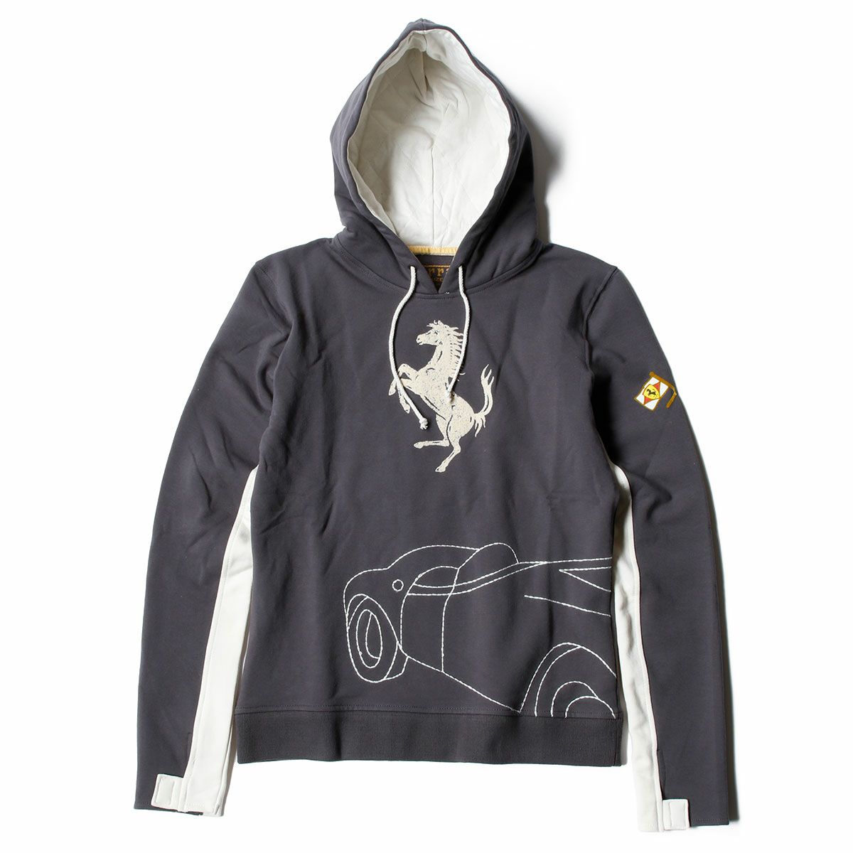 Ferrari｜フェラーリ ウィメンズ プリント ホース フード スウェットシャツ｜フーディ｜グレー