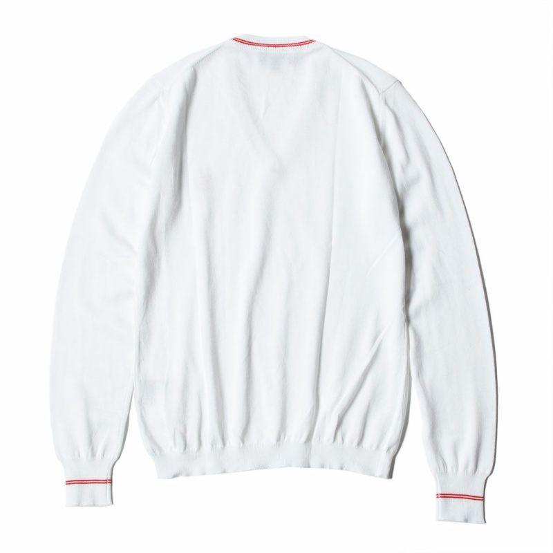 Ferrari｜フェラーリ ウィメンズ トリコット Vネック プリント ホース カーディガン｜ニット｜ホワイト