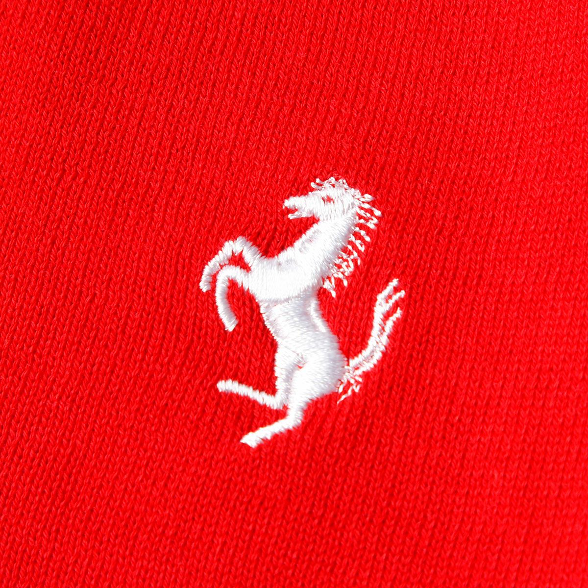 Ferrari｜フェラーリ ウィメンズ トリコット Vネック プリント ホース カーディガン｜ニット｜レッド