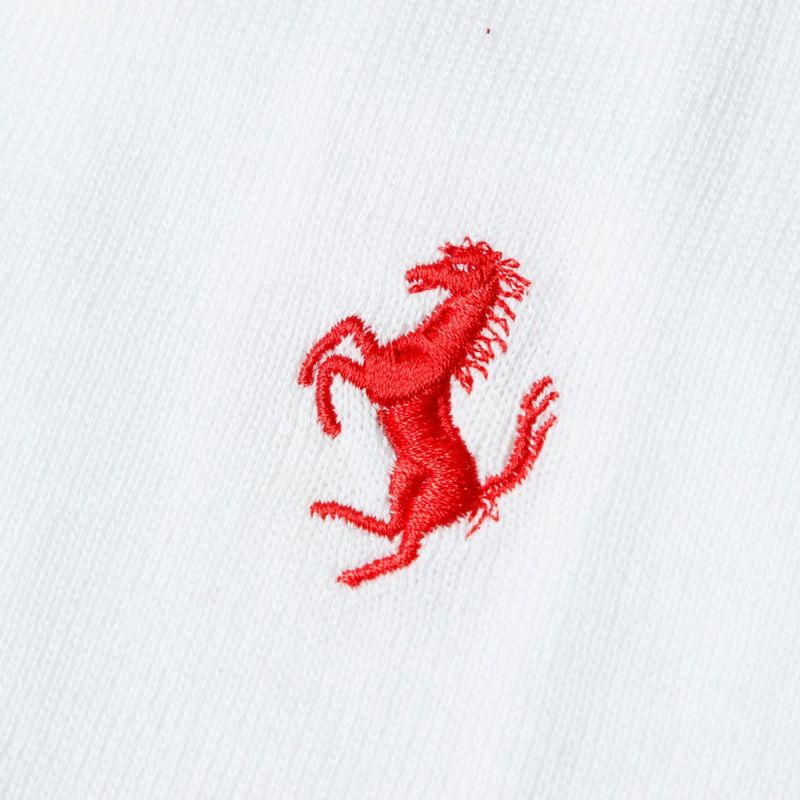 Ferrari｜フェラーリ ウィメンズ トリコット Vネック プリント ホース カーディガン｜ニット｜ホワイト