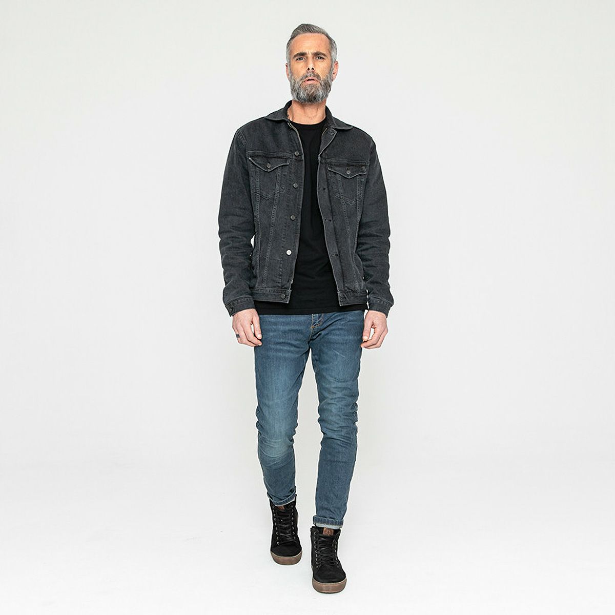 John Doe｜マーベリック ジャケット｜ファブリック｜ブラック｜モデル着用