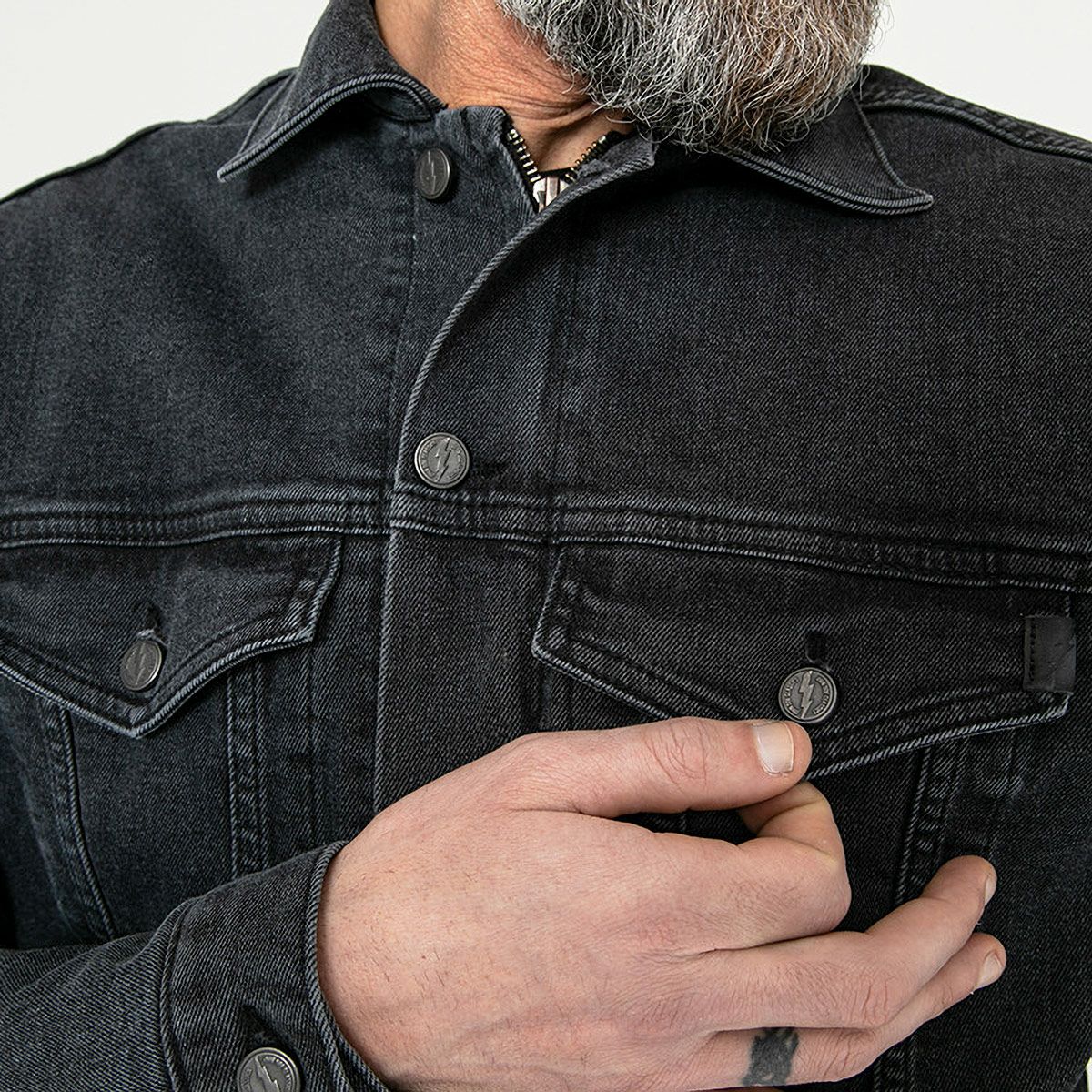 John Doe｜マーベリック ジャケット｜ファブリック｜ブラック｜モデル着用