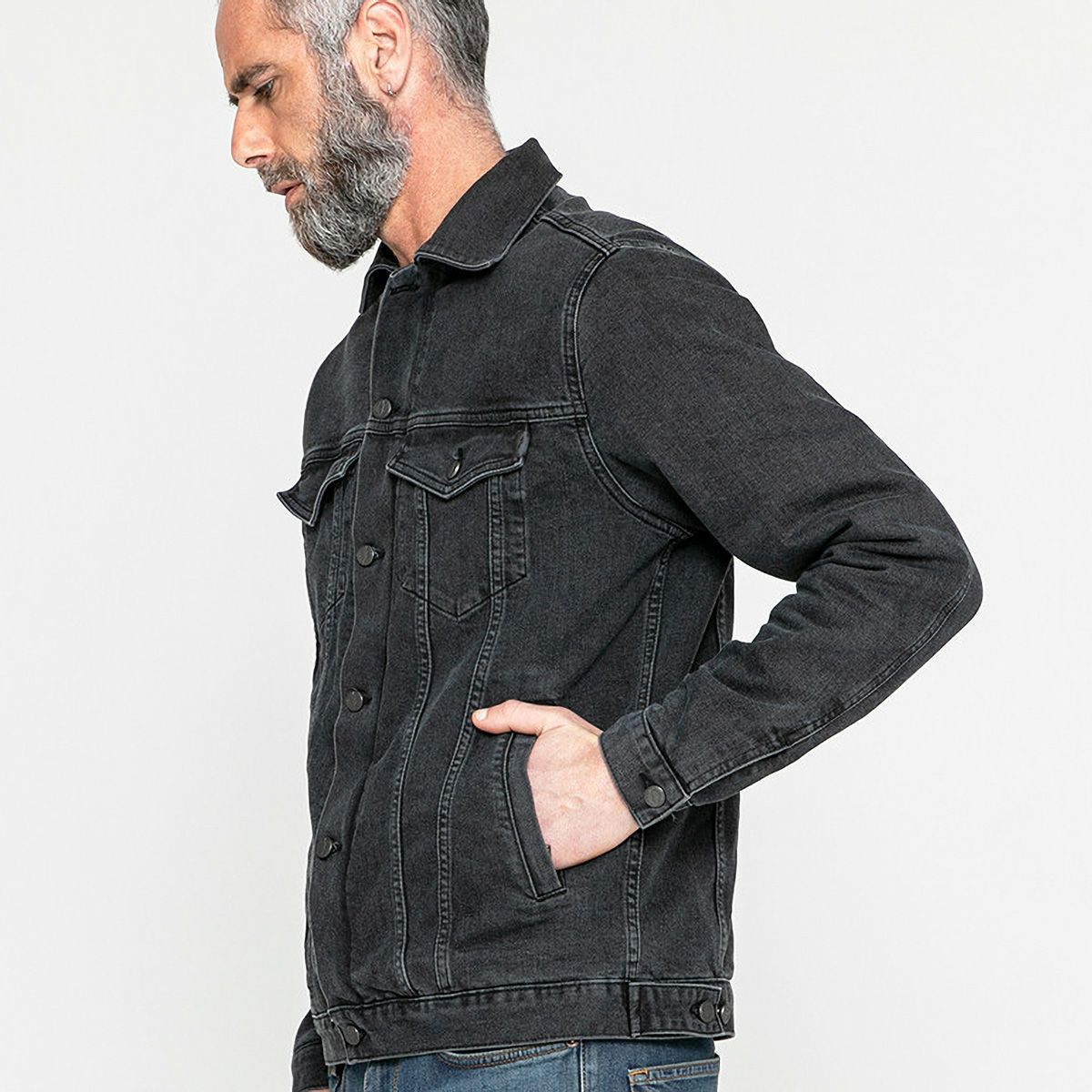 John Doe｜マーベリック ジャケット｜ファブリック｜ブラック｜モデル着用