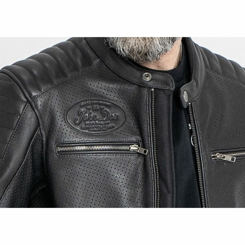 John Doe｜ストーム レザージャケット｜ブラック｜モデル着用