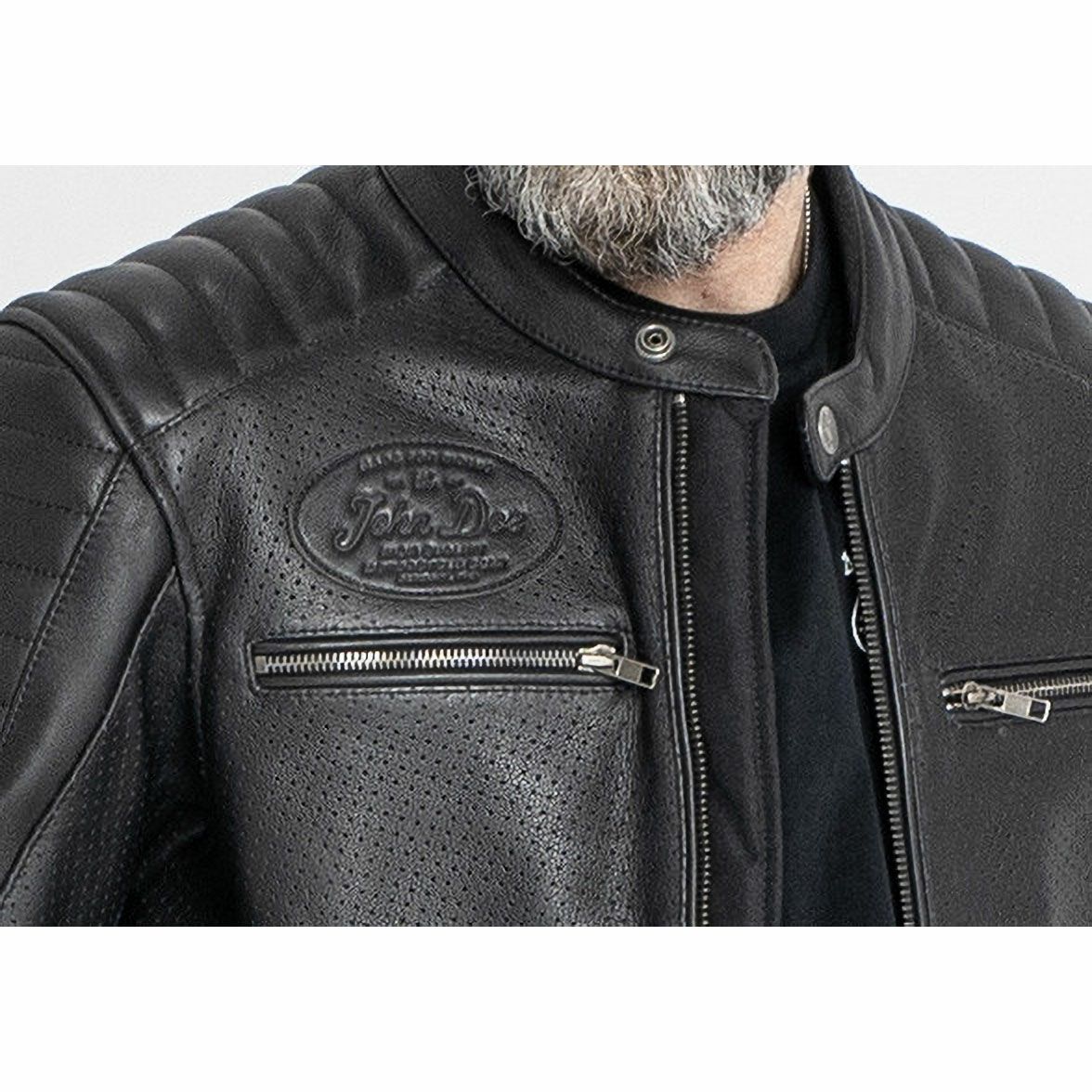 John Doe｜ストーム レザージャケット｜ブラック｜モデル着用