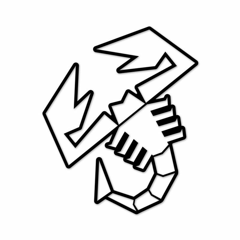 Abarth｜アバルト スコーピオン 縁取り ステッカー （120mm）｜ブラック