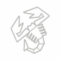 Abarth｜アバルト スコーピオン 縁取り ステッカー （120mm）｜シルバー