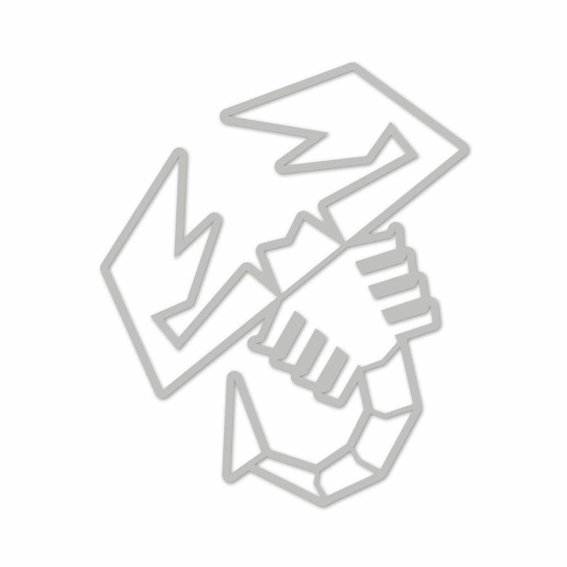 Abarth｜アバルト スコーピオン 縁取り ステッカー （120mm）｜シルバー