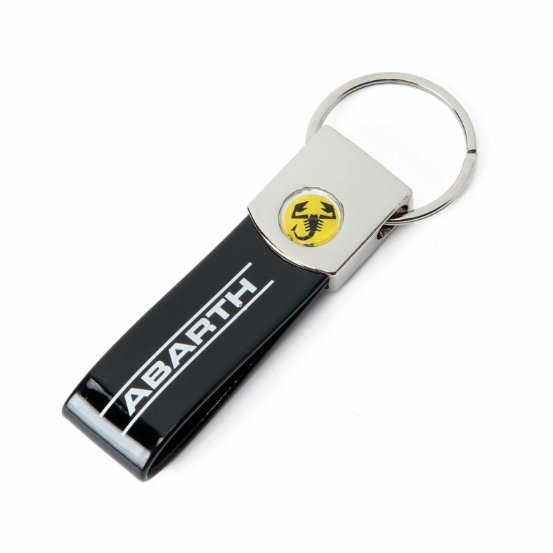 Abarth｜アバルト ストライプ バンド キーリング｜キーホルダー｜ブラック×イエロー