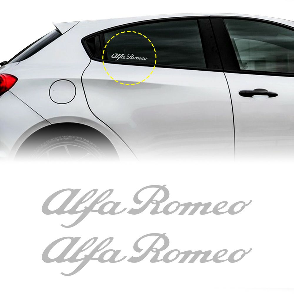 Alfaromeo｜アルファロメオ ロゴ ステッカー （13cm）｜シルバー