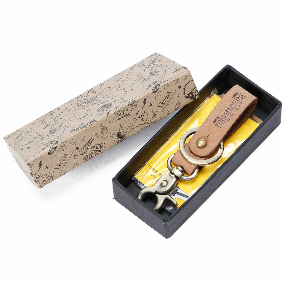 Trip Machine｜キー フォブ｜キーホルダー｜ナチュラル×アンティークゴールド