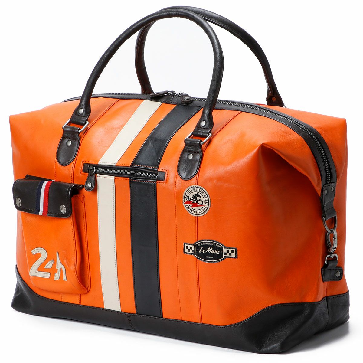 CLASSIC LEGEND MOTORS｜【ル・マン24時間レース・オフィシャルライセンス商品】ウィークエンド レザー バッグ 72H｜ボストンバッグ｜オレンジ