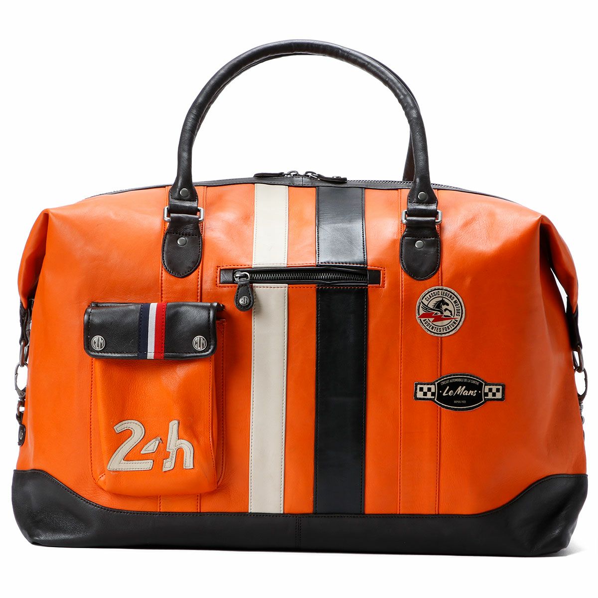 CLASSIC LEGEND MOTORS｜【ル・マン24時間レース・オフィシャルライセンス商品】ウィークエンド レザー バッグ 72H｜ボストンバッグ｜オレンジ