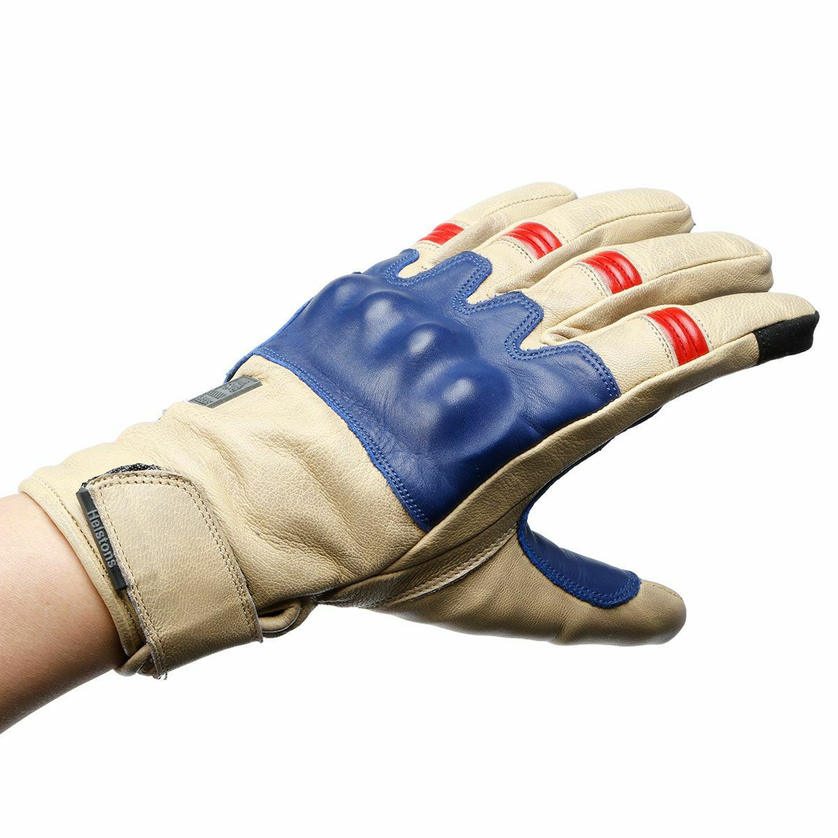 helstons｜ウィズレー ウィンターグローブ｜ウィンター｜ベージュ×ブルー｜モデル着用