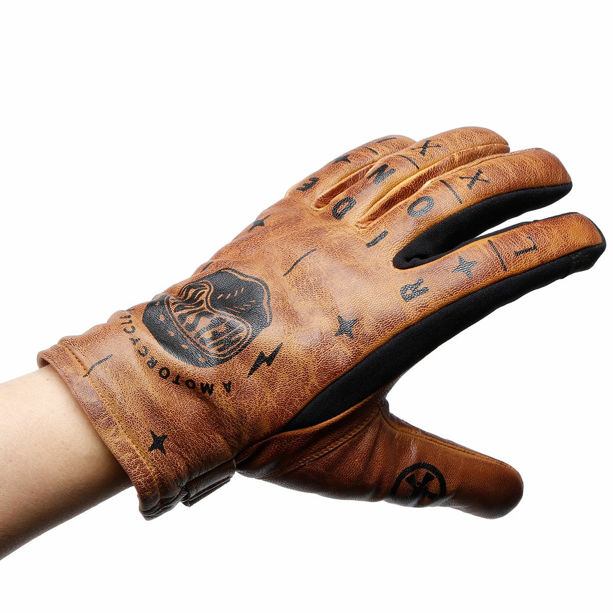 helstons｜グラフィック ウィンターグローブ レディ ”ヘルメット”｜ウィン｜モデル着用ター｜ブラウン