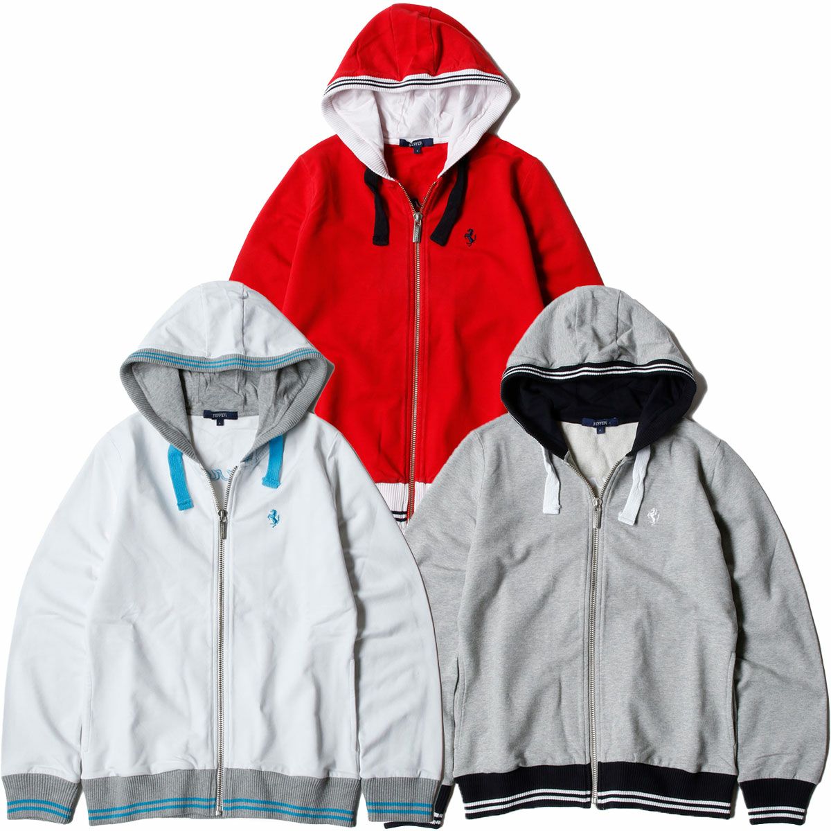 Ferrari｜フェラーリ ウィメンズ フーデッド ジップ ヴィンテージ スウェット｜ニット