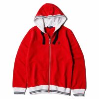 Ferrari｜フェラーリ ウィメンズ フーデッド ジップ ヴィンテージ スウェット｜ニット｜レッド