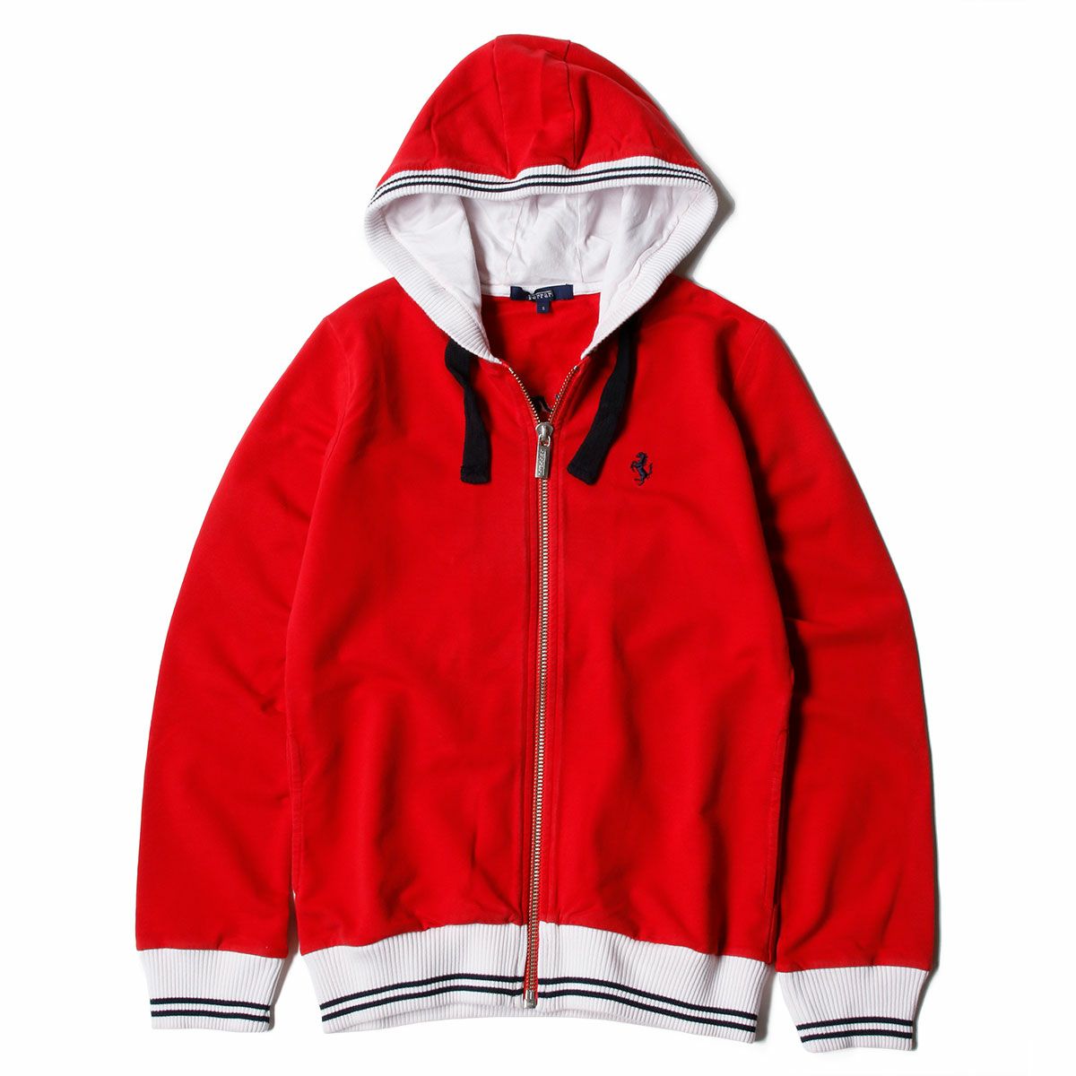 Ferrari｜フェラーリ ウィメンズ フーデッド ジップ ヴィンテージ スウェット｜ニット｜レッド