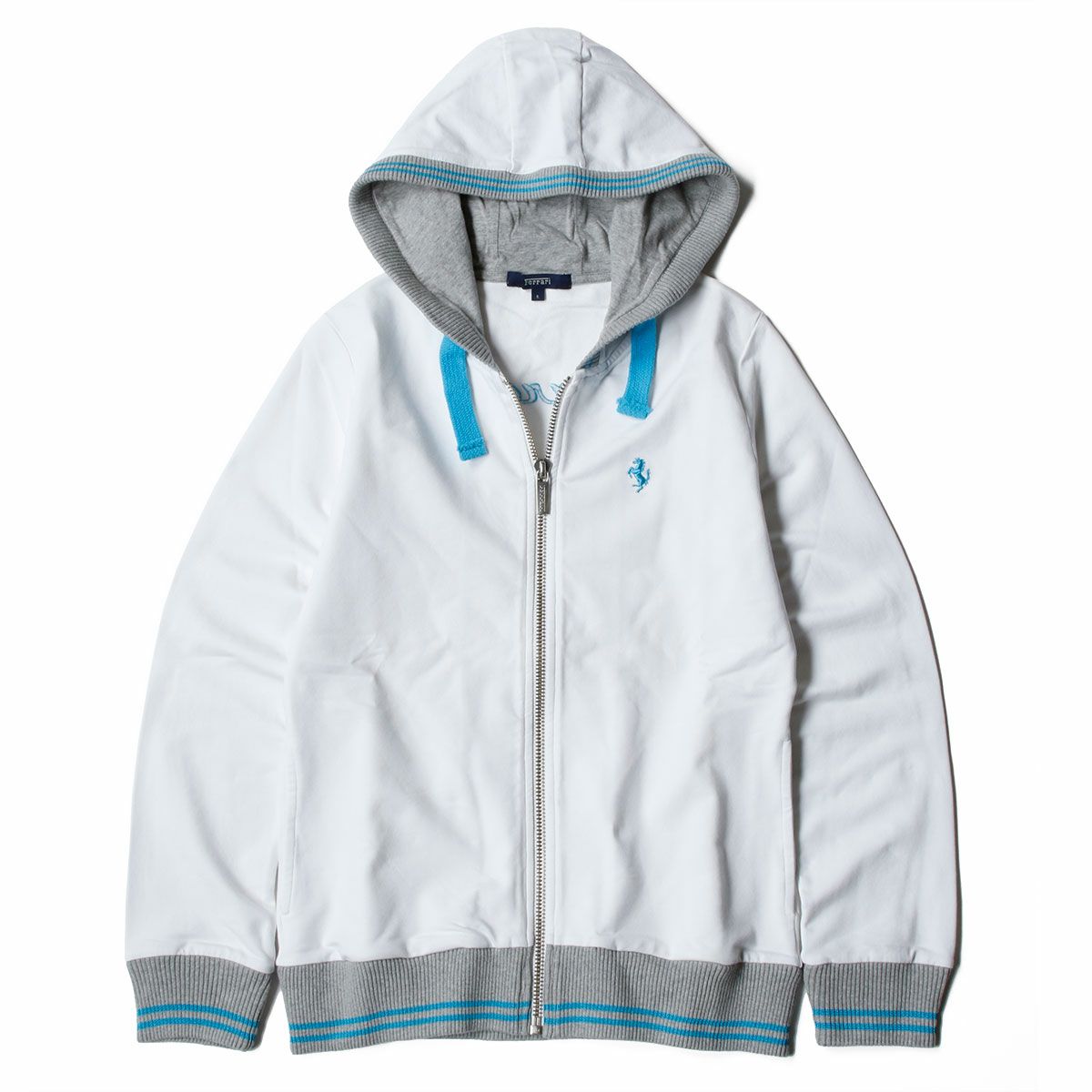 Ferrari｜フェラーリ ウィメンズ フーデッド ジップ ヴィンテージ スウェット｜ニット｜ホワイト