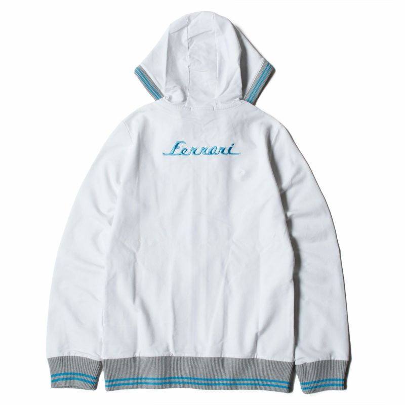 Ferrari｜フェラーリ ウィメンズ フーデッド ジップ ヴィンテージ スウェット｜ニット｜ホワイト