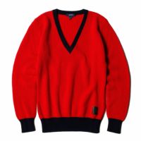 Ferrari｜フェラーリ ウィメンズ ウール PHC Vネック セーター｜ニット｜レッド