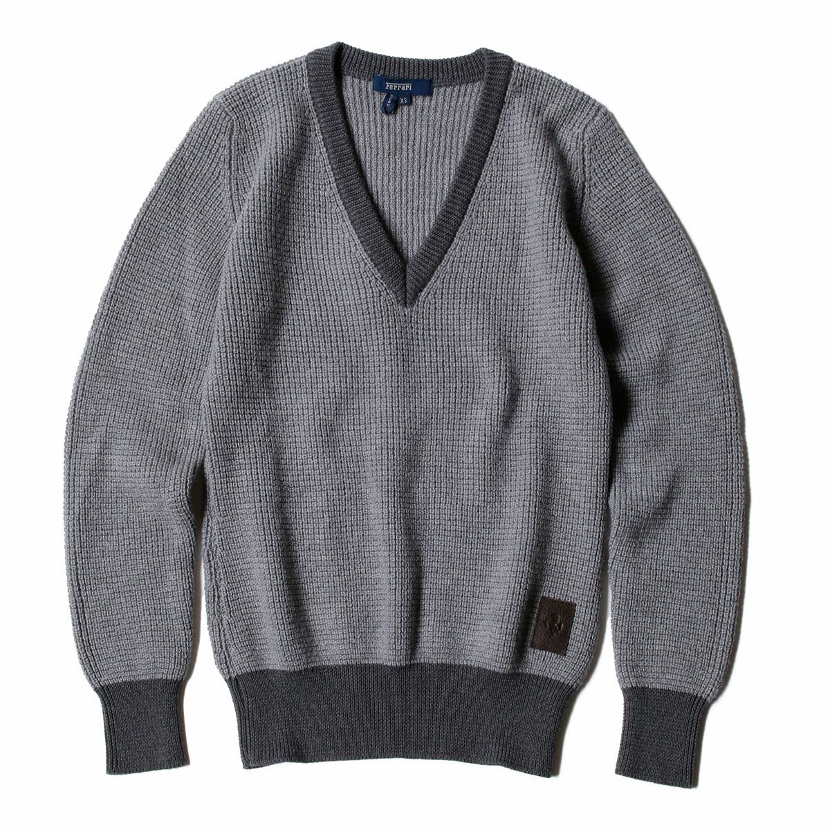 Ferrari｜フェラーリ ウィメンズ ウール PHC Vネック セーター｜ニット｜グレー