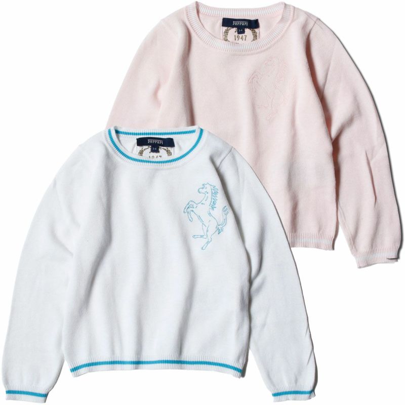 Ferrari｜フェラーリ キッズ コットン ラウンドネック セーター｜ニット