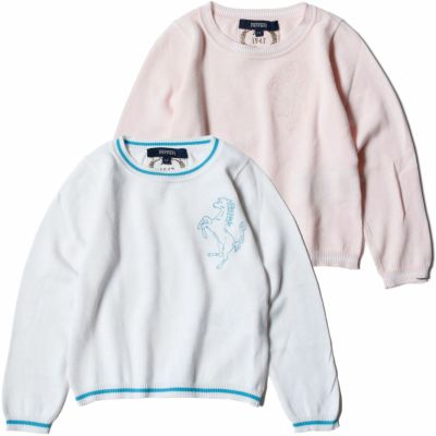 Ferrari｜フェラーリ キッズ コットン ラウンドネック セーター｜ニット