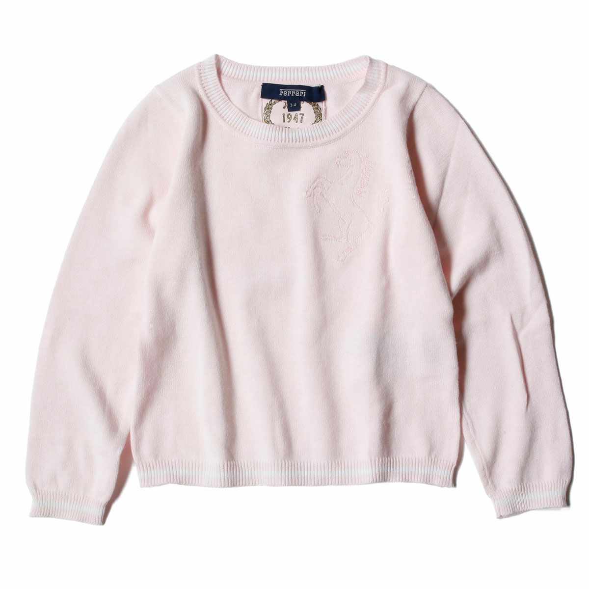 Ferrari｜フェラーリ キッズ コットン ラウンドネック セーター｜ニット｜ピンク