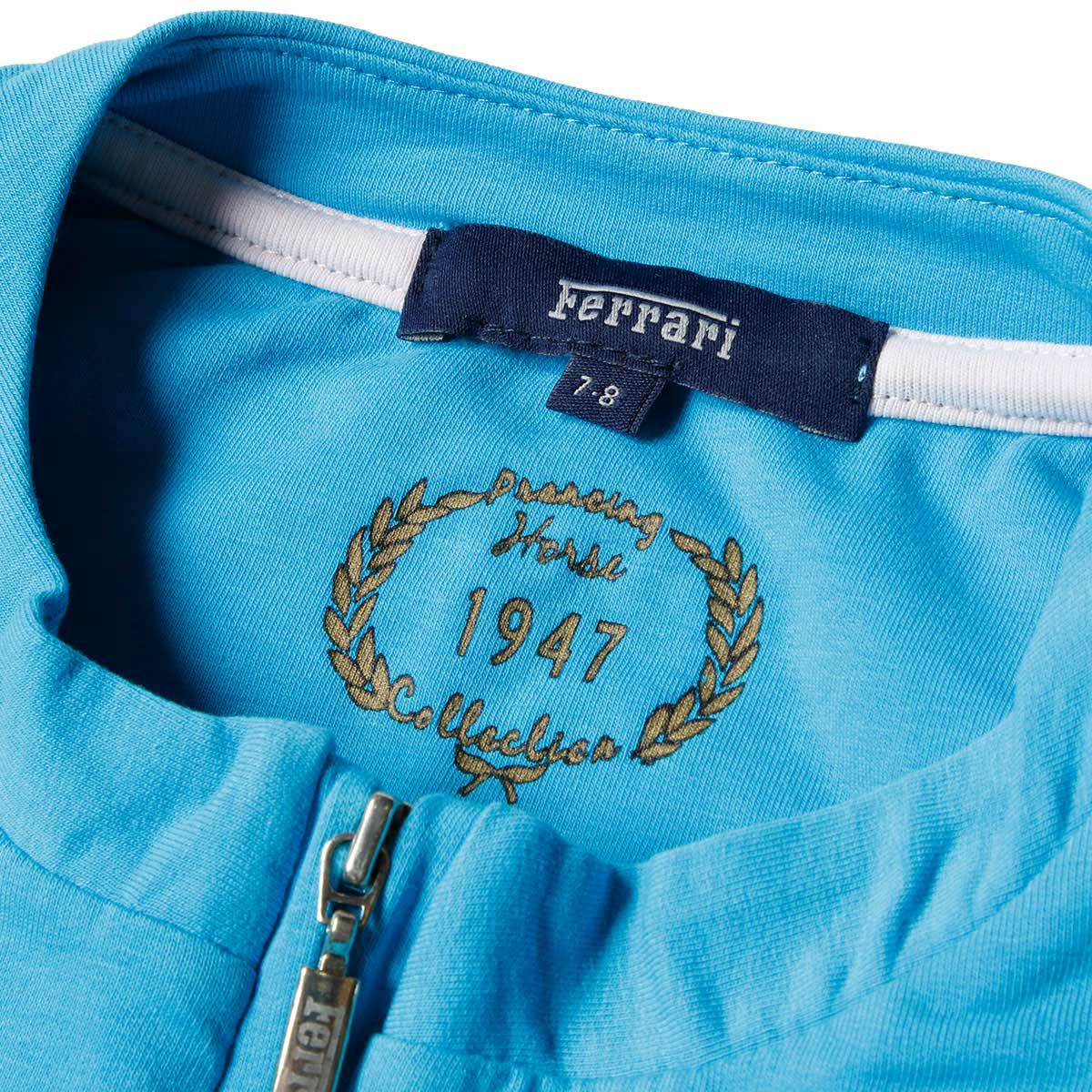 Ferrari｜フェラーリ キッズ ヴィンテージ ジップスウェット｜ニット｜ターコイズ