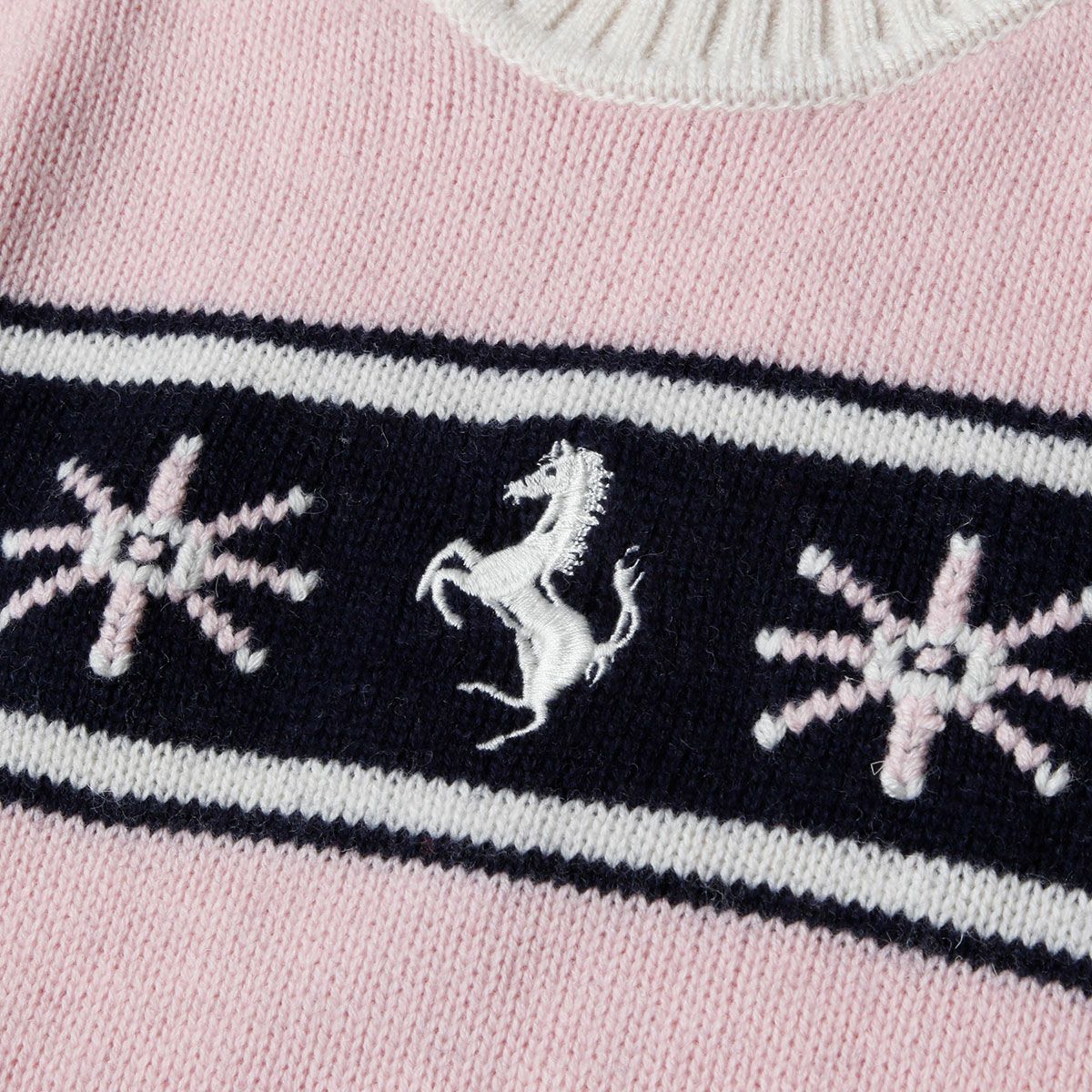Ferrari｜フェラーリ キッズ ウール ジャガード ラウンドネック セーター｜ニット｜ピンク