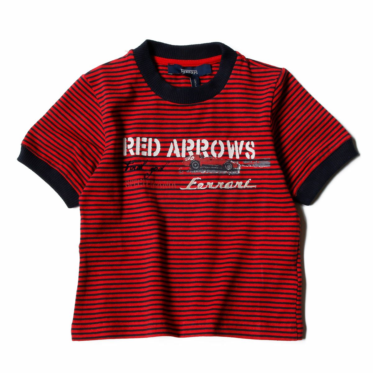 Ferrari｜フェラーリ キッズ ストライプ Tシャツ｜レッド