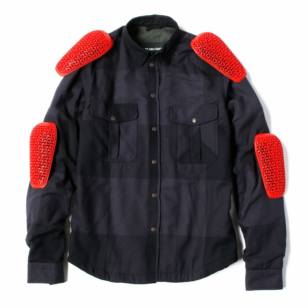 John Doe｜XTM モトシャツ ビッグブロック｜ファブリック｜グレー×ブラック