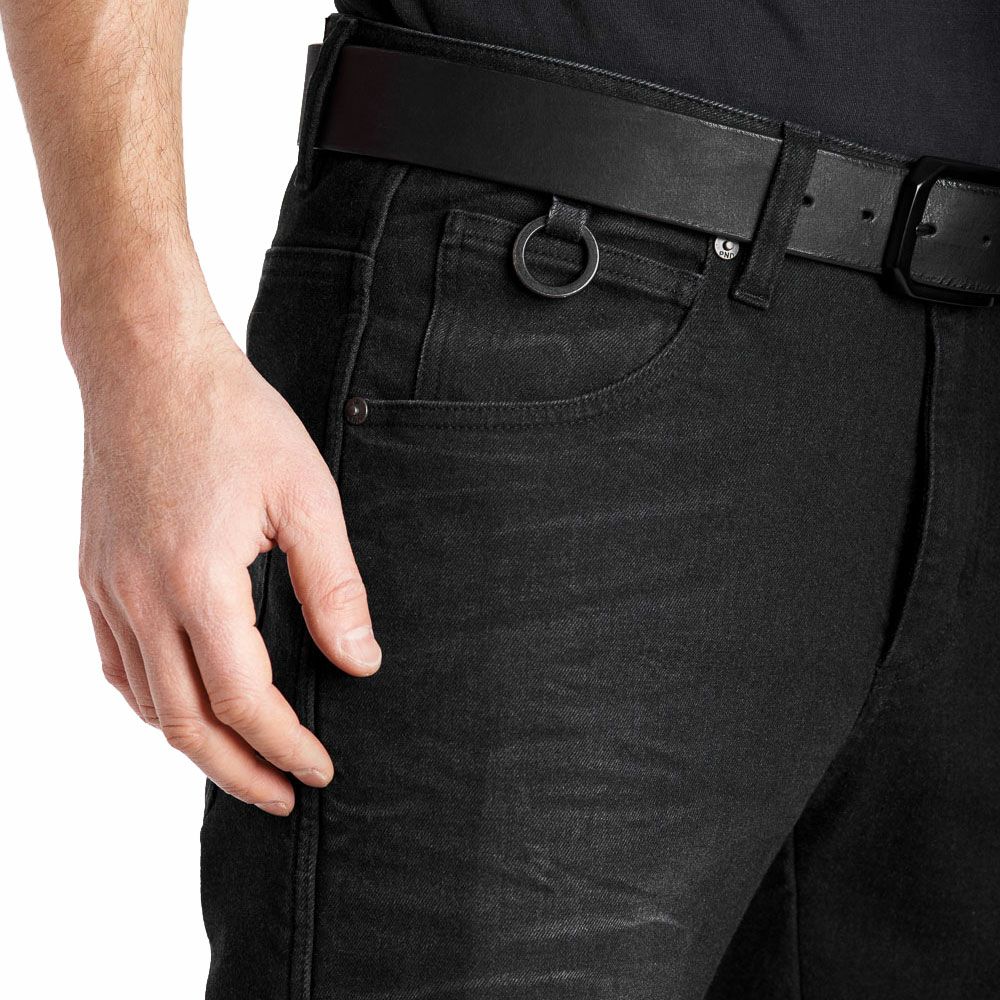 PANDO MOTO｜ボス DYN 01｜デニム｜ブラック｜モデル着用