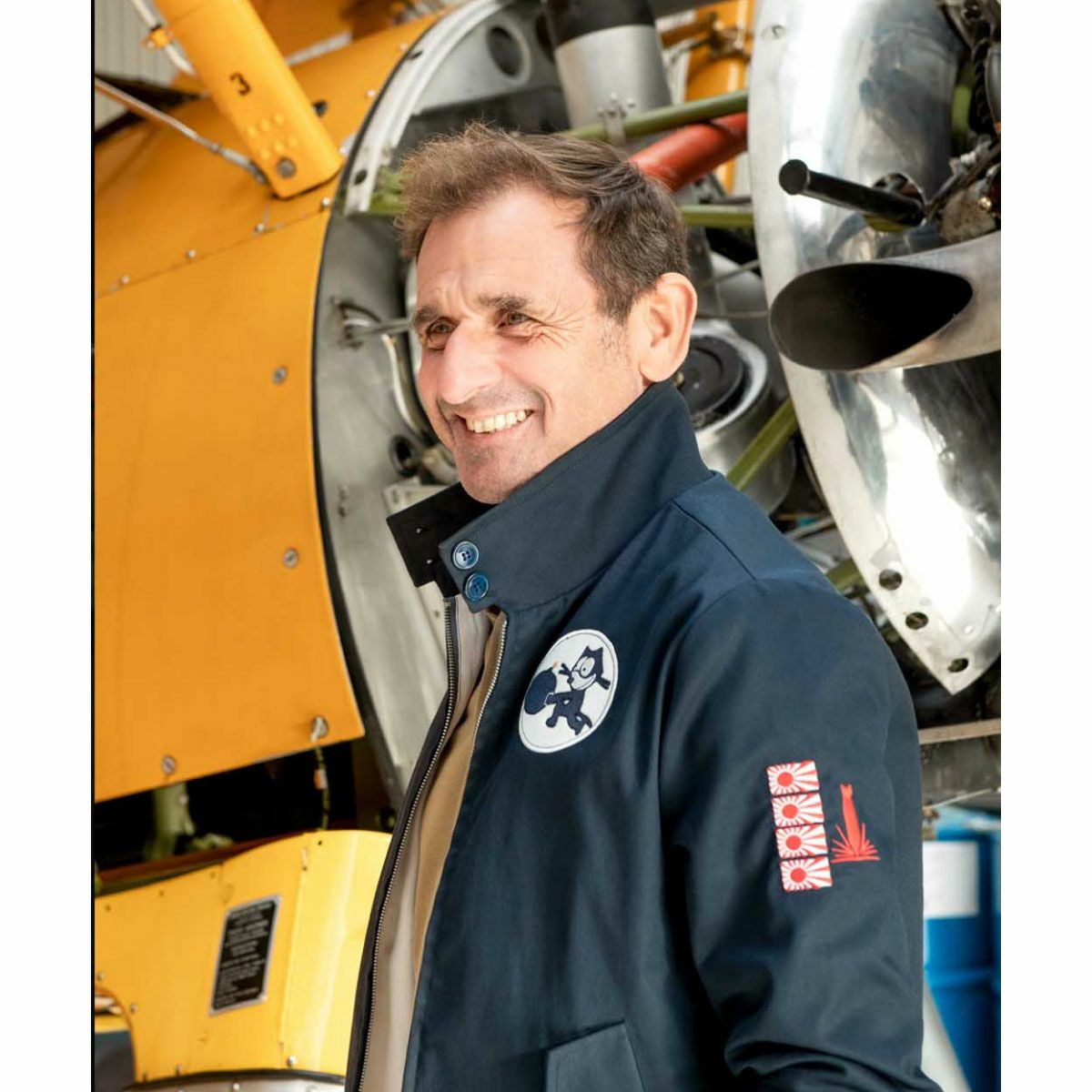 BARNSTORMER｜F4F-3 ”WILDCAT” ブルゾン｜アウター｜ネイビー｜モデル着用