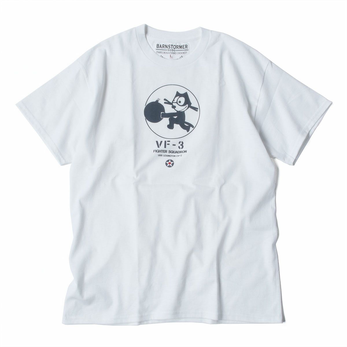 BARNSTORMER｜VF-3 FIGHTER SQUADRON USS LEXINGTON CV-2 Tシャツ｜ホワイト