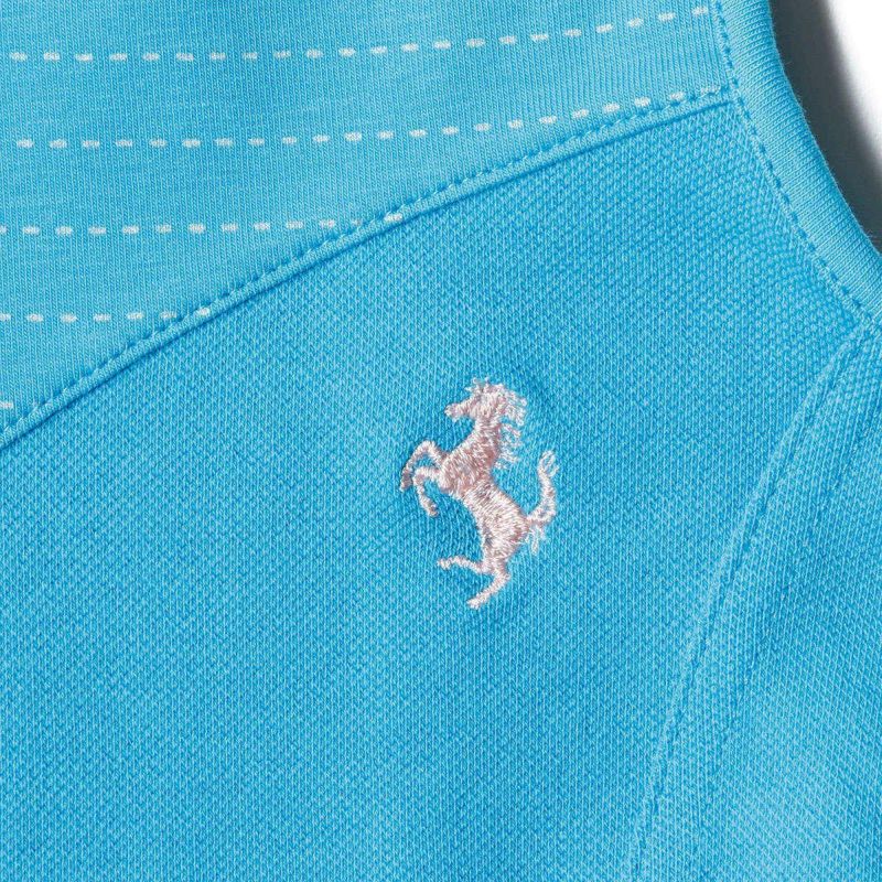 Ferrari｜フェラーリ キッズ ヴィンテージ ドレス｜ポロシャツ｜ターコイズ