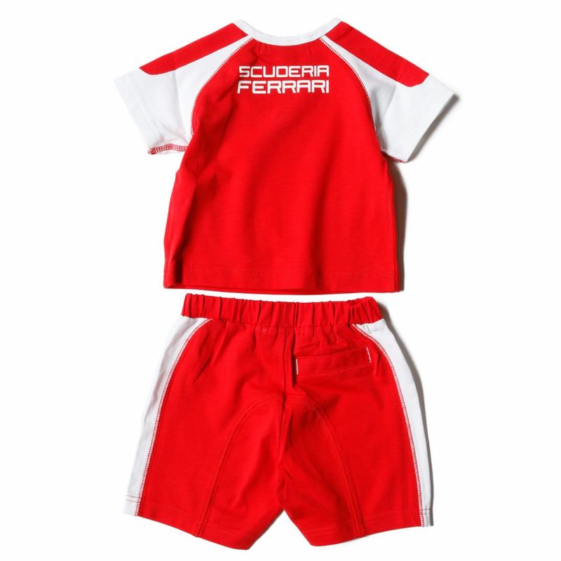 Ferrari｜フェラーリ キッズ Tシャツ + ハーフパンツ上下セット｜Tシャツ｜レッド