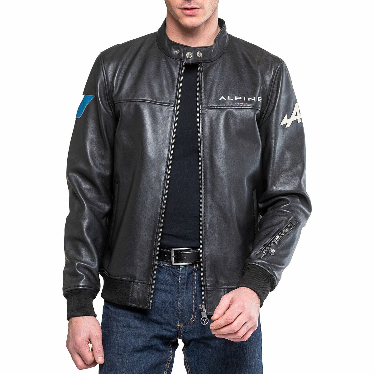 CLASSIC LEGEND MOTORS｜アルピーヌ JEAN レザージャケット｜アウター｜ブラック｜モデル着用