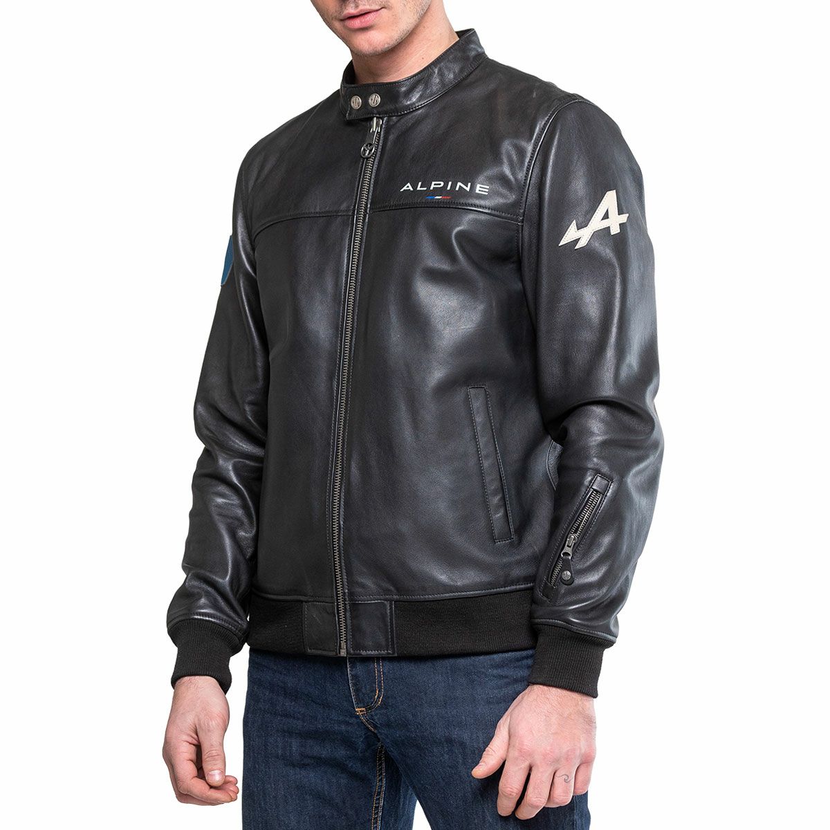 CLASSIC LEGEND MOTORS｜アルピーヌ JEAN レザージャケット｜アウター｜ブラック｜モデル着用